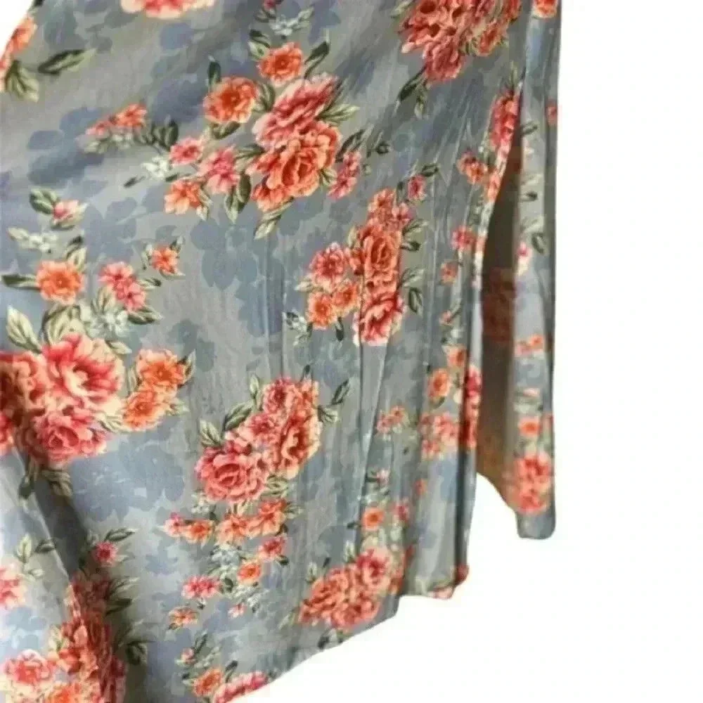 Band of Gypsies Floral Maxi Dress  Blue/Coral Medium NWT boho garden girl fairy - Picture 9 of 15